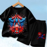 Summer Children Cartoon Spiderman Baby Set Clothing Kids Clothes Children's Short Sleeve T Shirt
