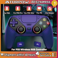 RGB Gamepad,For Playstation 5 Wireless Controller,With Turbo Dual Sense Vibrate Programming 3D Gaming Controller PS5 Console