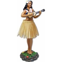 Hawaii Leilani Dashboard Doll Playing Ukulele Natural 6.29inch Hawaiian Dancer with Guitar Dancing Girl Doll Home Car Decor