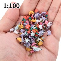 100pcs Miniature Sitting Color Figures Model Scale 1:100/150/200 ABS Seated People For Train Building Scene Layout Diorama Kits