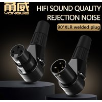 YONGWEI enchufe XLR en forma de L Conector de 90 °, 3 pines, micrófono macho/hembra, línea de Audio, soldadura, carcasa de Metal