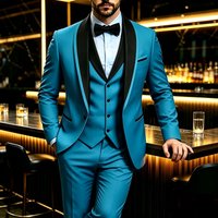 Dreiteiliger Herrenanzug, Slim-Fit-Jacke mit Weste und Hose, Hochzeitsanzug-Set