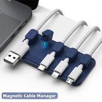 Silicone Magnetic Self-adhesive Cable Management USB Charging Line Holder Protector Desktop Cable Clip For Mouse Wire Organizer