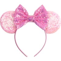 Classical Valentines Day Festival Women Sequins Mouse Ears Hairband Handmade Party Cosplay Headband Female Date Hair Accessories