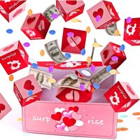 Valentine's Day Surprise Gift Box Foldable Pop-Up Explosion Box Money Holder Present for Birthday Mother's Day Gifts in Box