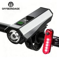 OFFBONDAGE 1000LM Bicycle Front Light MTB Bike Tail Light USB Charging Digital Display Cycling Sense Headlight Flashlight Rear