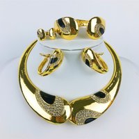 ESALE Fashion Classic Simple Necklace Earrings Jewelry Sets Women Dubai Brazilian Gold Color Italian Party Banquet Jewellery