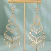 Elegant Fashion Earrings For Ladies With Hollow Carving And Metal Pendants - Daily & Holiday Jewelry For Ladies