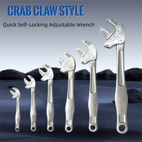 Chromium-molybdenum Steel Crab Claw Wrench Heavy-Duty Multifunctional Self-Locking Wrench Adjustable Wide Jaw Wrench Home