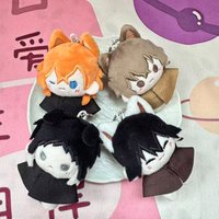Bungo Stray Dogs Plush Keychain Dazai Osamu Nakahara Chuuya Akutagawa Ryunosuke Edogawa Ranpo Cat Ear Stuffed Doll Bag Pendant