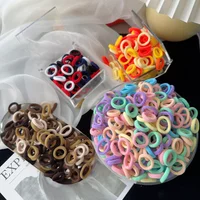 50Pcs Women Girls Colorful Nylon Elastic Hair Bands Ponytail Hold Small Hair Tie Rubber Bands Scrunchie Kids Hair Accessories