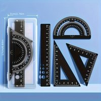 Aluminum Alloy Geometric Ruler Set, Math Triangle Protractor, Suitable for Drawing and Engineering Design