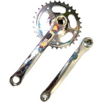 Square Taper Single Speed Bike Crankset 32T Chainring Crank Arm Replacement for Mountain Bike Accessory