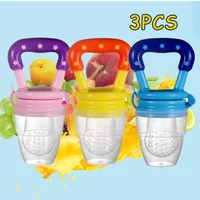 3 PCs Baby Fruit and Vegetable Teether Food Supplement Bite Le Silicone Baby Feeding Tableware