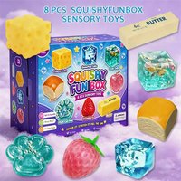 Maltose Squishy Fun Box 8-pack Stretchy Sensory Soft Food Shaped Squishies For Calming Fidget Play & Stress Relief Ornament