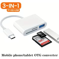 3-in-1 Lightning TypeC To SD & TF Card USB Camera AdapterFor iPhone iPad Card Reader USB Dongle for USB Flash Plug Play