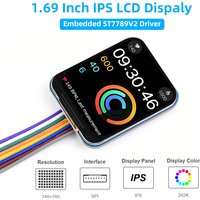 1.69 Inch IPS LCD Module ST7789V2 Driver240×280 SPI Interface 262K Colors Display for Ardiono ESP32 Raspberry Pi 4B 3B+ Zero