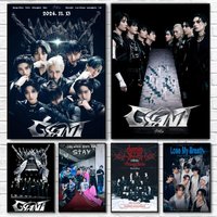 1PC S-Stray K-Kids Kpop Anime Poster For Bar,Bedroom,living Room Aesthetic Design Waterproof Wall Decoration Sticker