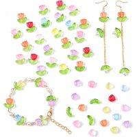 60/20pcs 14-9mm Glass bead tulip jelly color beads DIY handmade bracelet earrings accessory materials loose beads