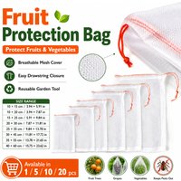 5-20Pcs Reusable Fruit Protection Bags, Garden Mesh Netting for Strawberry, Grape, Veggie, Bird Proof Cover for Growing Plants