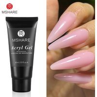 MSHARE 60g Acrylic Extension Nail Gel Light Pink Clear Hard Gel Soak Off UV LED Crystal Acryl Nails Art Extend Gel