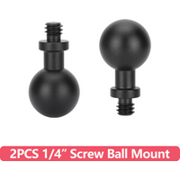 2PCS 12/13/15/17/20mm Aluminum Ball Head Mount 1/4"-20 Threaded Adapter for GoPro 13 12 11 10 9 Insta360 DJI OSMO Action Cameras
