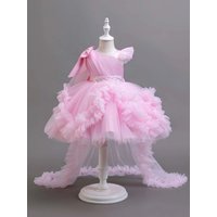 Kids' Lace Formal Dresses | Long Sleeve Ball Gown for Girls | Perfect for Christmas, Pageants & Gala Events
