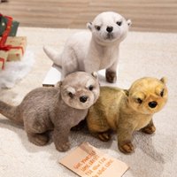 Wholesale Hot 38cm Lifelike Stuffed Otter Plush Toy Simulation Cute Animal Doll Kawaii Room Decor Home Decor Birthday Gift