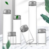 10~50ml Tiny Glass Bottle With Aluminium Cap Clear Storage Container Refillable Empty Jar For Cosmetic Medicine Powder Organizer