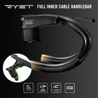 RYET Ergo Ace Road Bicycle Handlebar Carbon Full Internal Cable Routing Integrated Handlebar Di2 With Computer Holder Bike Parts