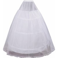 3 Hoop Crinoline Petticoat Skirt for Women Under Dress Long Half Slips Underskirt for Wedding Dresses Ball Gowns Tutu White