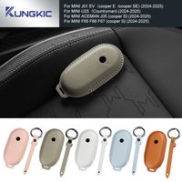 Leather Car Fob Key Case Cover Protector For MINI J01 J05 U25 F65 F66 2024 Remote Accessories Holder Shell Keychain