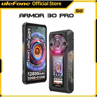 Ulefone Armor 30 Pro 5G Rugged Phone Android 14 Smartphone 6.95" 120Hz 32GB+512GB 12800mAh Night Camera 64MP NFC