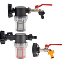 IBC Water Tank Connector: Garden Hose 80/200 Mesh Filter with Irrigation Faucet & S60 to 16mm Nipple Tap for Ton Barrels