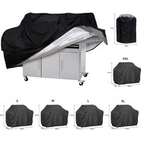Black Waterproof BBQ Cover Outdoor Barbecue Protection Heavy Duty Anti Dust Rain Barbeque Gas Grill Protective Cover SKFJ001
