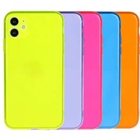 Neon Fluorescent Shockproof Case For iPhone 16 15 14 13 12 11 Pro Max XR X XS Max 7 8 Plus SE 2 Candy Color Soft TPU Clear Cover