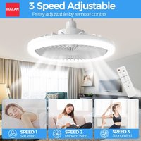 Silent E27 Ceiling Fan Smart Remote Control Ceiling Fan with Light Three-color Light Easy To Install Home for Bedroom Study Room