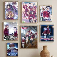 anime Classroom of the Elite Poster HD Self-Adhesive Waterproof Wall Art Easy to Apply Multi-Scene Decor