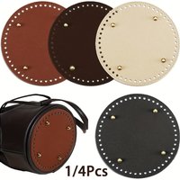 1-4Pcs Round PU Leather Bag Bottom Knitting Crochet Bags Bottom Shaper Pad Cushion Base for DIY Handbag Purse Making Supplies