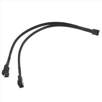 (BAAY) 1 to 2 Way Braided Cable Y Splitter 3/4 Pin PWM Male Connector Fan Computer PC Fan Extension Adapter Cable