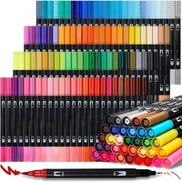12/24/36/48/60/72 Colors Art Marker Dual Brush Pens Brush and Fine Tip Watercolor Drawing Painting Stationery Manga Supplies Set