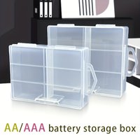 24-Cell Transparent Plastic Battery Storage Box with Dividers, Space-Saving Case for AA/AAA Batteries, Ideal for Home
