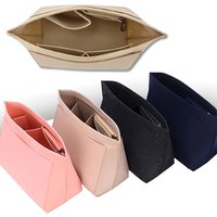 Felt Crescent-Shaped Organizer Insert – 7-Compartment Foldable Liner for Structured Handbags, Multi-Pocket Storage, S/M/L