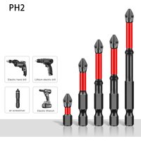 Non Slip Magnetic PH2 Screwdriver Bit 1/4" Hex Shank Cross Tip Accessory For Electric Drill Handheld Power Screwdriver