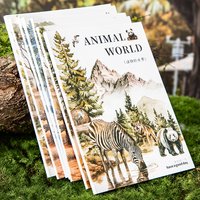 20pcs/bag Animal's World Series PET Large Portion Animal Scenography Sticker Book Handbook DIY Calendar Photo Frame Scrapbook