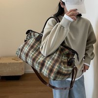1pcs Handheld Travel Bag Large Capacity Retro Plaid Crossbody Gym Bag Short Trip Business and Travel Luggage Tote