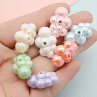 Cute Pastel Iridescent Cloud Beads for Jewelry Making Acrylic Bubble Cloud Charms for DIY Bracelets Necklaces Keychain 17x24mm