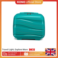 Kono Lightweight Polypropylene Travel Makeup Case, Hard Shell Cosmetic Organizer, Mini 14" Luggage for Easy Packing and Travel