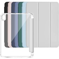 Suitable for ipad 5th 6th 7th 8th 9th 10th 11th gen Air 4/5/6/7/13 mini 7, Crystal Clear Case with Pencil Slot, Auto Sleep Wake