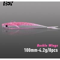 Kingdom Slow Sinking Soft Fishing Lure 100mm 4.2g Fork Tail 8pcs/Bag Swimbait Perch Sea Bass Artificial Soft Bait Fsihing Lures